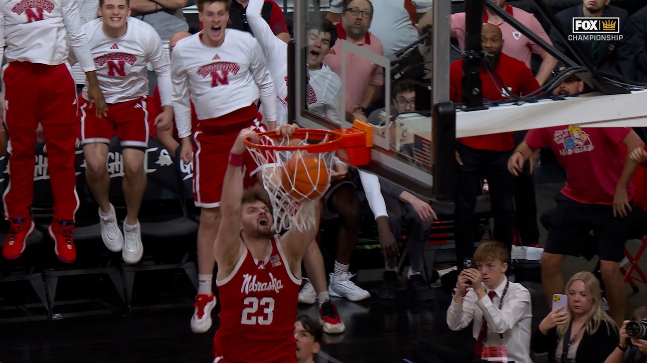 Andrew Morgan throws down a vicious dunk, extending Nebraska's lead over UCF