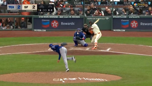 Heliot Ramos hits a little-league home run in the Giants' 3-2 win over Rangers